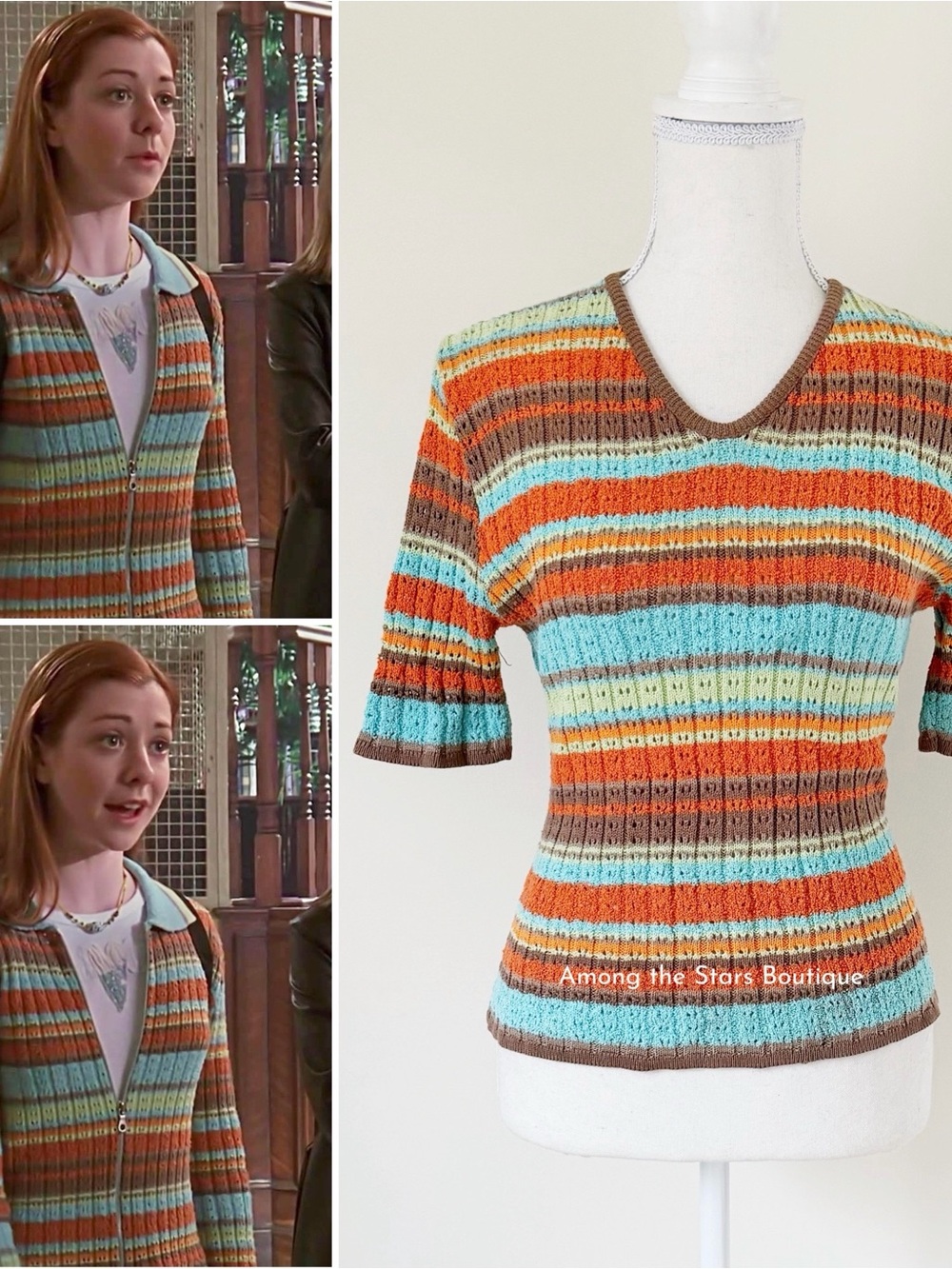 Rare Vintage Retro Striped Knit Top Alt. ASO Willow in Buffy The Vampire Slayer